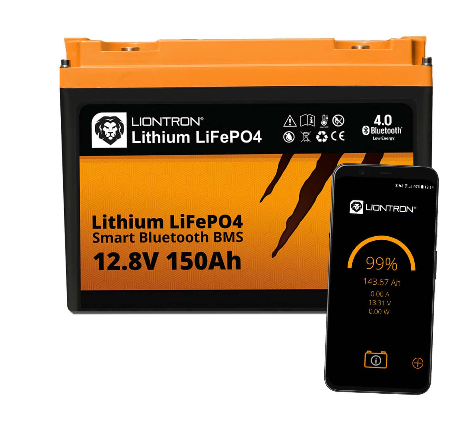 LIONTRON LiFePO4 12,8V 150Ah LXArctic smart BMS w. Bluetooth w. Marine IP67