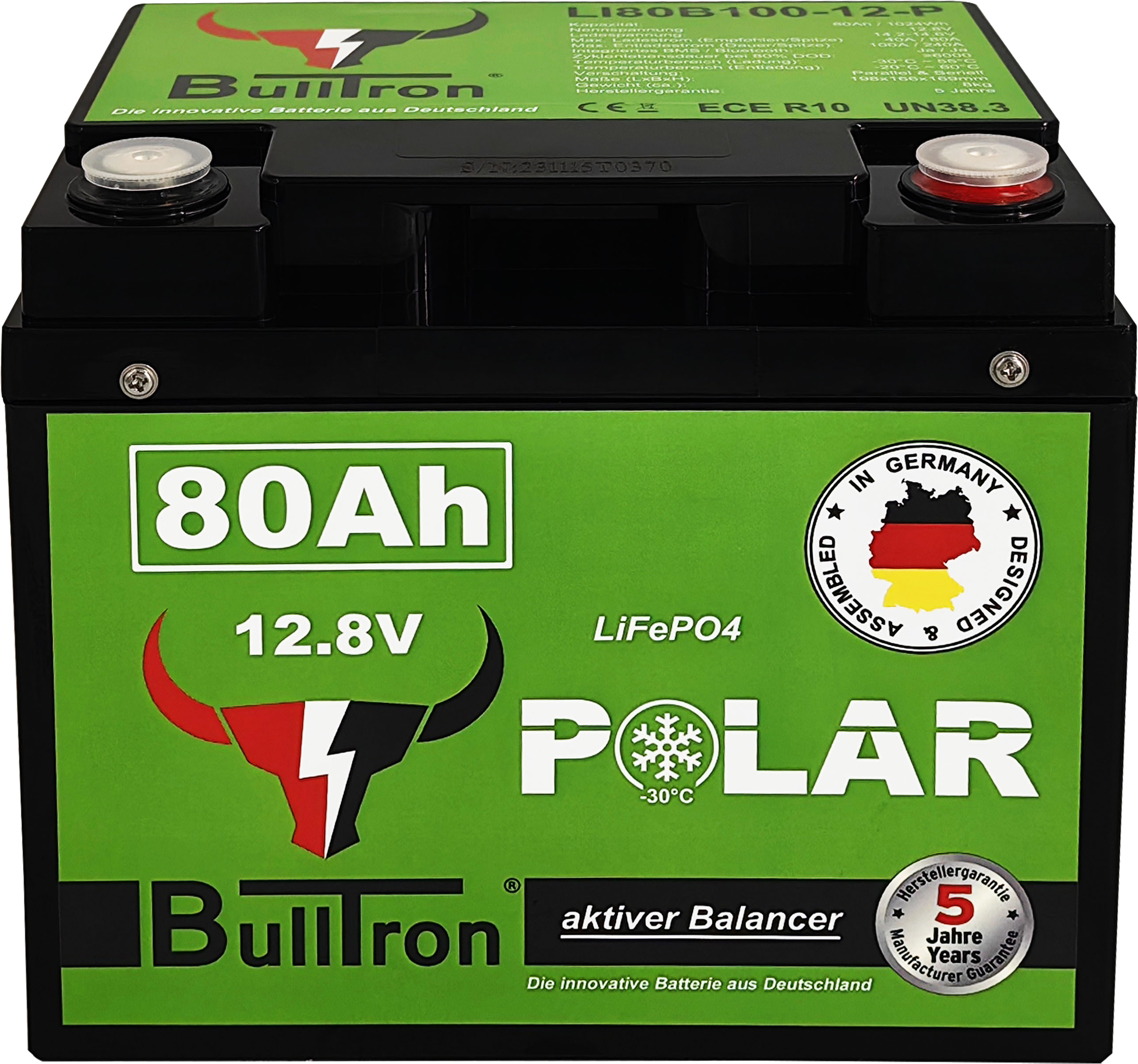 BullTron Polar  80Ah inkl. Smart BMS mit 100A Dauerstrom & Bluetooth App