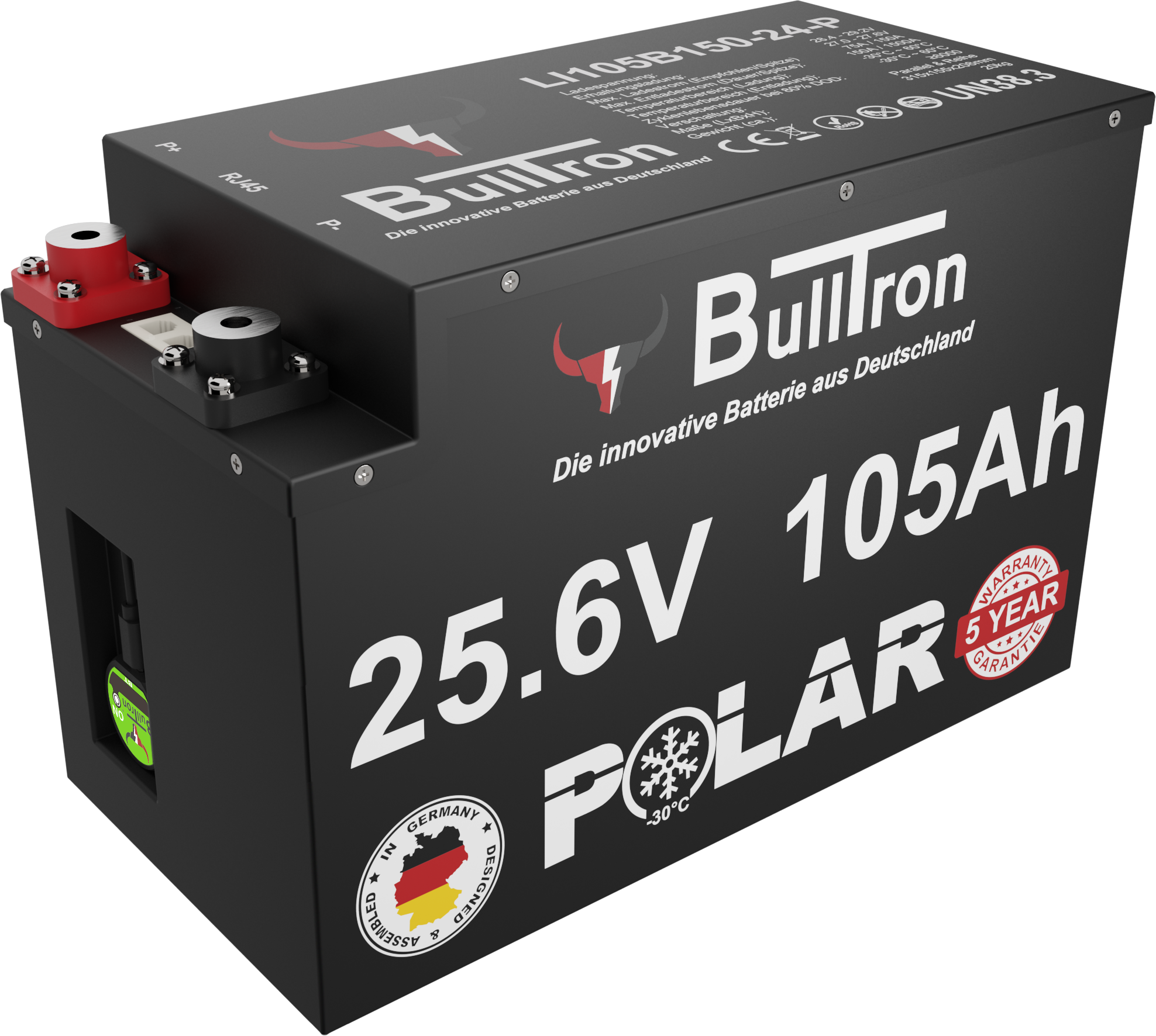 BullTron Polar  105Ah inkl. Smart BMS mit 150A Dauerstrom & Bluetooth App