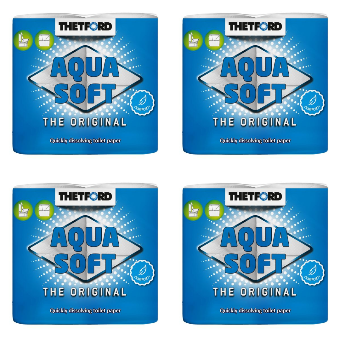 16x Thetford Toilettenpapier Aqua Soft 4x4 Rollen