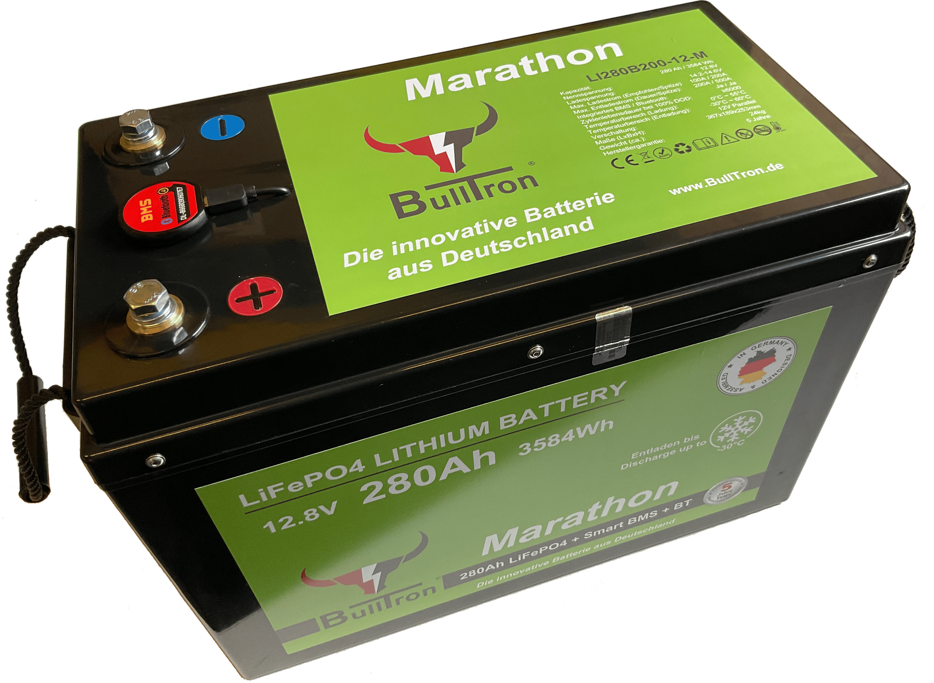 BullTron Marathon  Polar  280Ah inkl. Smart BMS mit 200A Dauerstrom & Bluetooth App ohne MwSt.