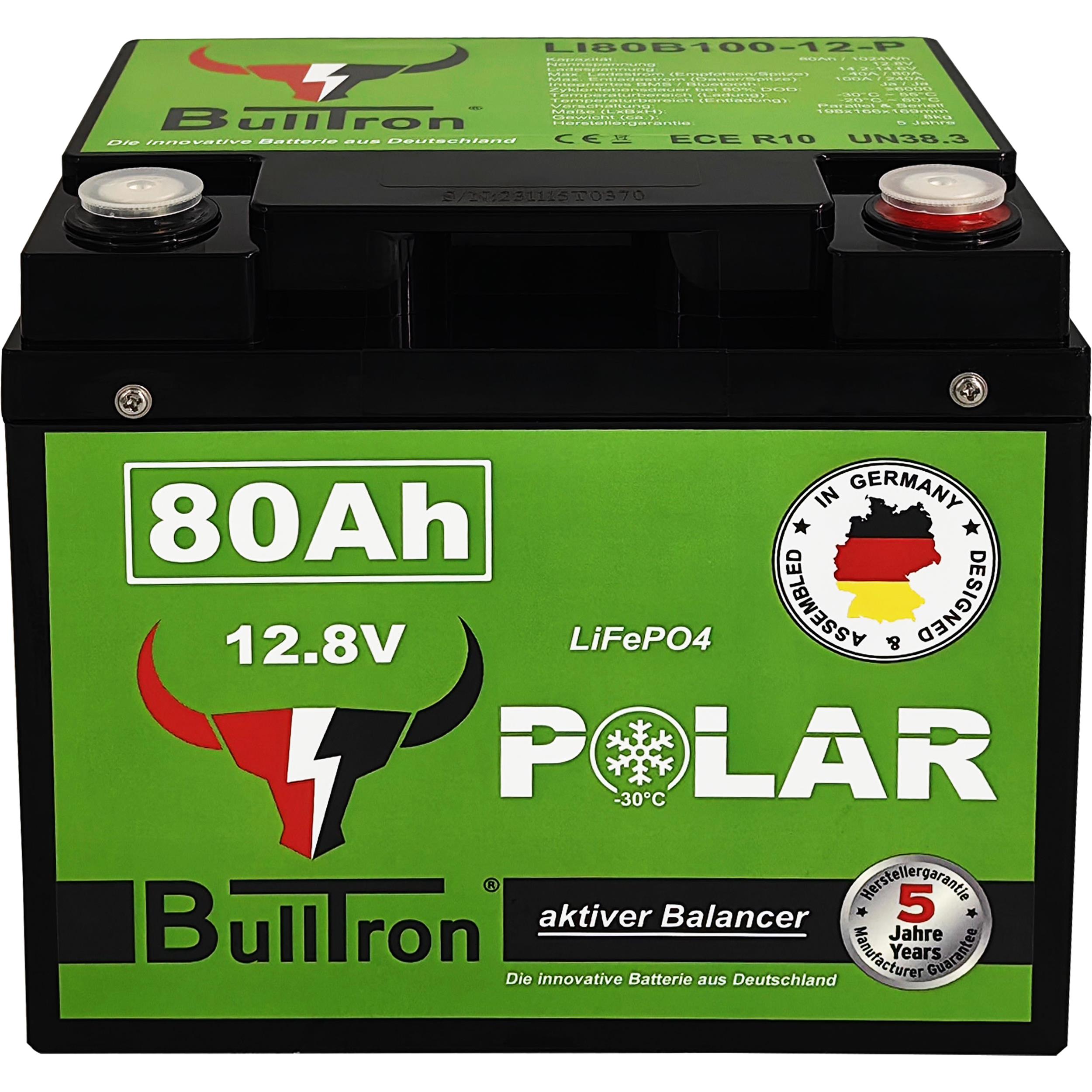 BullTron Polar  80Ah inkl. Smart BMS mit 100A Dauerstrom & Bluetooth App mit MwSt.