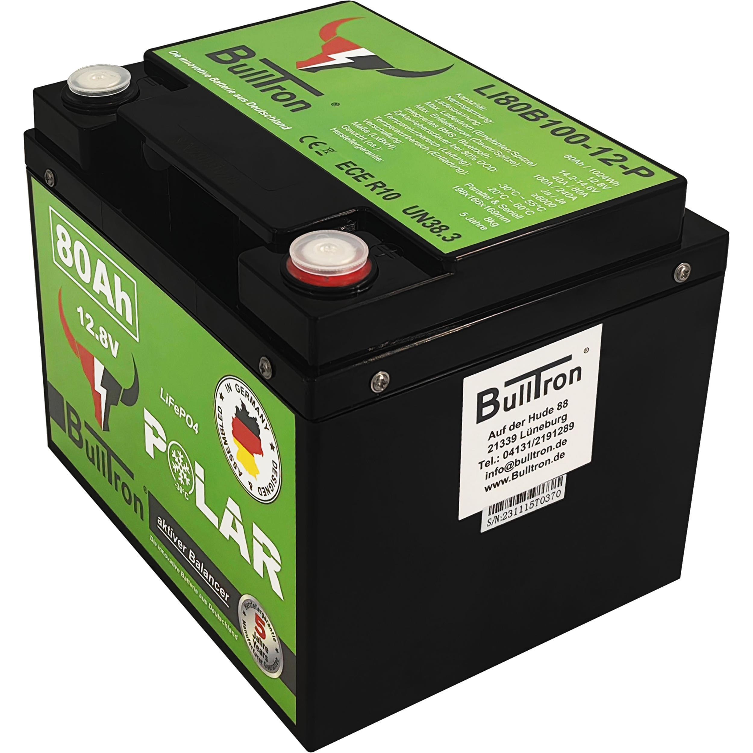 BullTron Polar  80Ah inkl. Smart BMS mit 100A Dauerstrom & Bluetooth App mit MwSt.