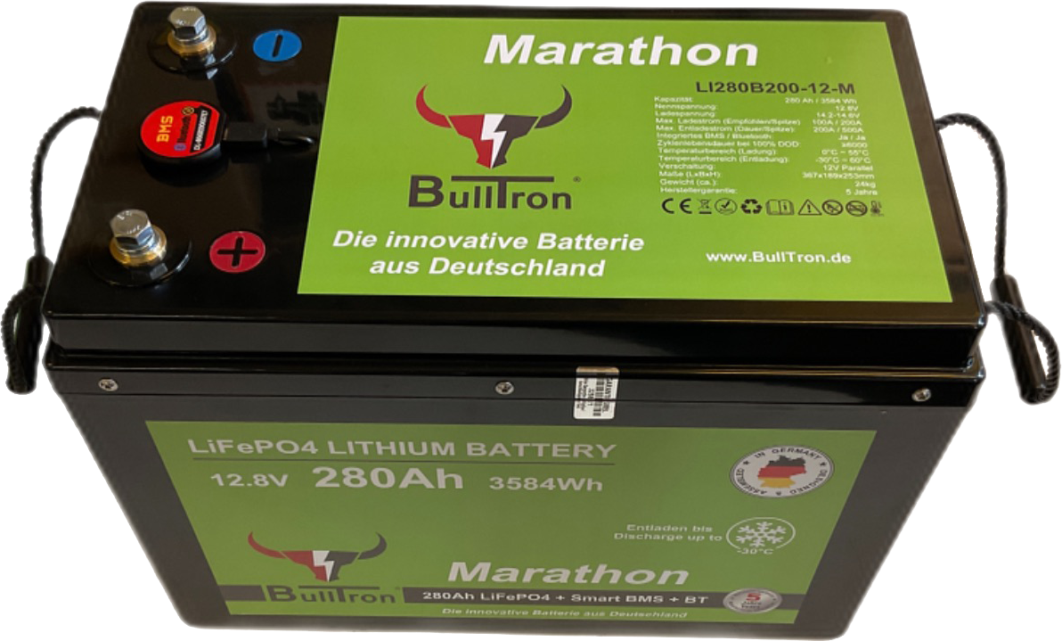 BullTron Marathon  Polar  280Ah inkl. Smart BMS mit 200A Dauerstrom & Bluetooth App ohne MwSt.